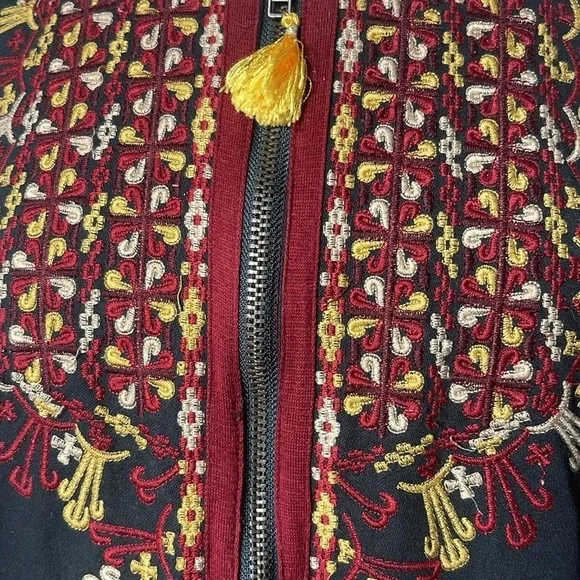 Free People Two Faced Embroidered Jacket in Ivory SZ L - Picture 8 of 14